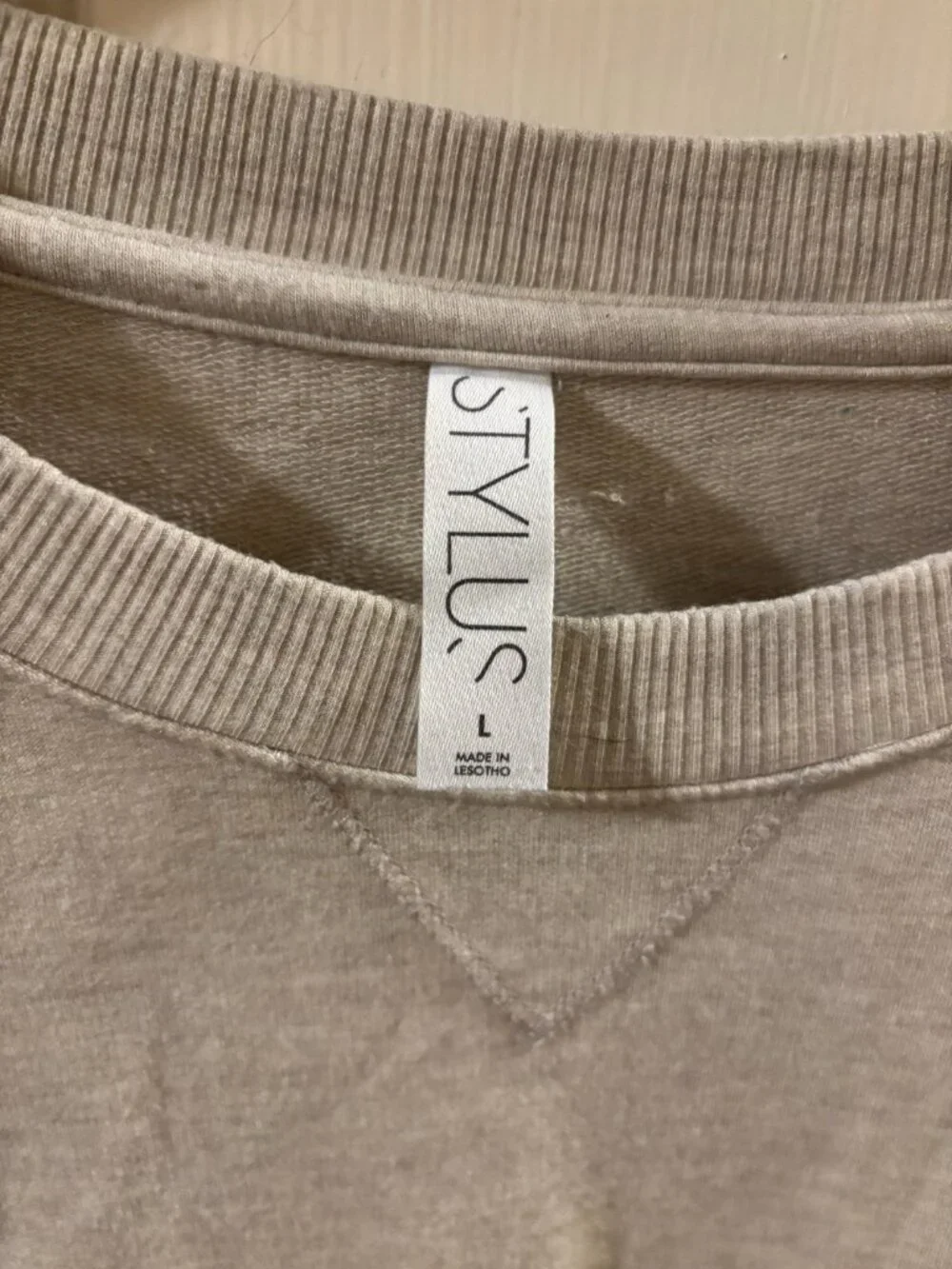 Stylus Women's Peach Tan Long Sleeve High Low Hem Shirt ~ NWOT ~ Large